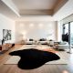 Handcrafted Black Abstract Modern Living Room Rug